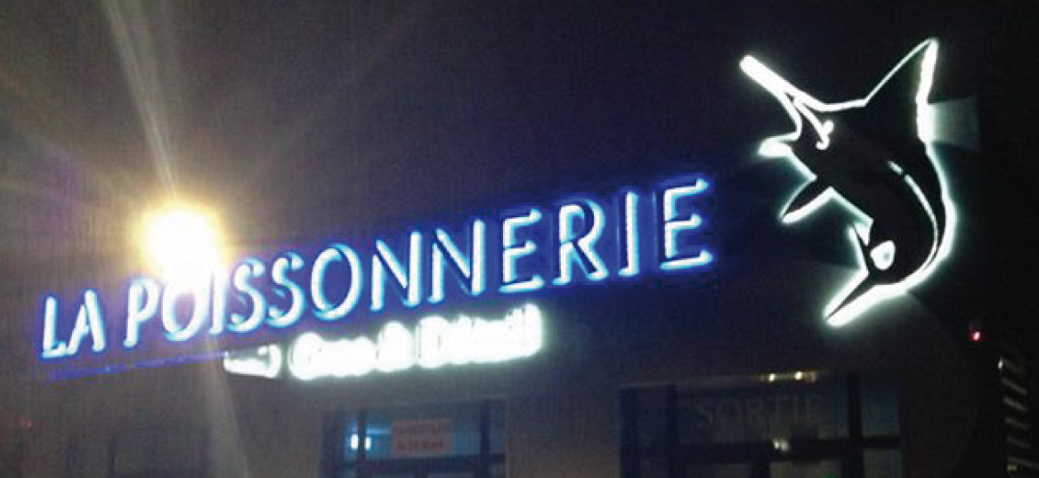 enseigne de poissonnerie realiser par asm